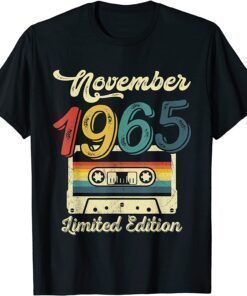 TShirt Vintage November 1965 Cassette 56th Birthday Decorations 2021