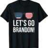 2021 Fuck Biden ,Let's Go Brandon Conservative Anti Liberal Sunglass US Flag TShirt