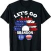 Classic Impeach 46, Let's Go Brandon Conservative Anti Liberal US Flag T-Shirt