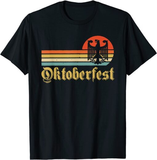 2021 Vintage Oktoberfest Men Women German Flag Beer Drinking T-Shirt