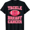Tackle Breast Cancer Awareness Pink Ribbon Football Player Gift Tee Shirt