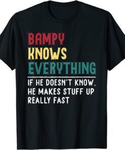 2021 Bampy Know Everything Fathers Day for funny Grandpa Bampy T-Shirt