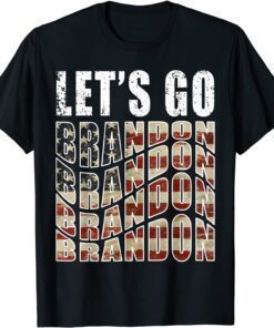 Funny Vintage US Flag Let's Go Brandon Conservative Anti Liberal Let's Go Tee Shirt