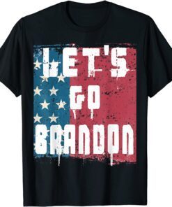 T-Shirt Vintage US Flag Let's Go Brandon Conservative Anti Liberal FJB Chant