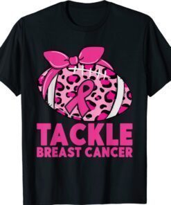 Tackle Breast Cancer Awareness Pink Ribbon Leopard Football Shirt