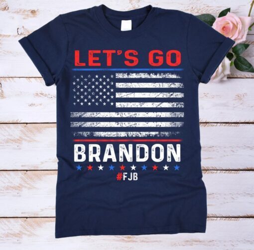 Let's Go Brandon Retro Flag Shirt Vintage Impeach 46 Biden Shirt Flag Usa 8646 Biden Anti Shirt
