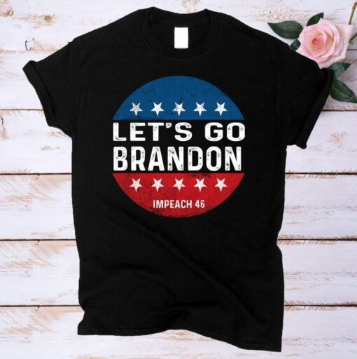 Retro Let's Go Brandon Impeach 46 Biden Flag Usa 8646 Shirt