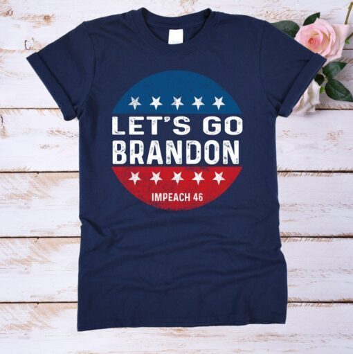 Retro Let's Go Brandon Impeach 46 Biden Flag Usa 8646 Shirt