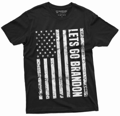 let's go Brandon T-shirt USA Flag Anti Biden Pro Donald Trump Mens Political Tee Shirt