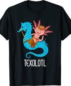 Texas Pun Axolotl Funny Texolotl Seahorse Cowboy Shirt