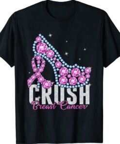 Crush Breast Cancer Bling Ribbon Shirt