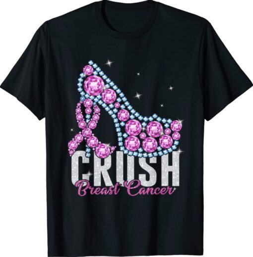 Crush Breast Cancer Bling Ribbon Shirt