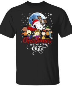 Snoopy Christmas Begin With Christ Shirt