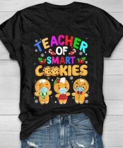 Teacher Of Smart Cookies Christmas Gingerbread Shirt