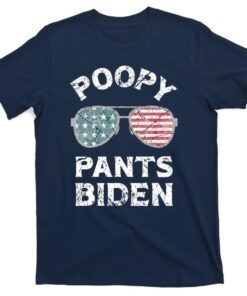 Biden Poop Poopy Pants Biden Funny Anti Biden US Flag Retro Shirt