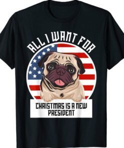 Christmas Dog Anti Joe Biden Vintage American Flag Shirt