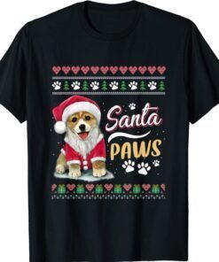 Santa Paws Christmas Dog Merry Christmas Funny Xmas Shirt