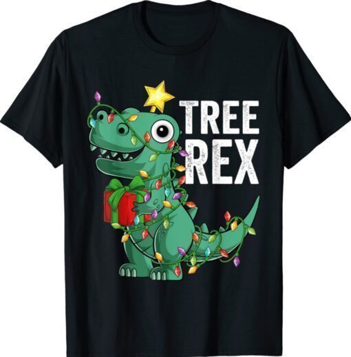 Christmas Dinosaur Tree Rex Pajamas Xmas Shirt