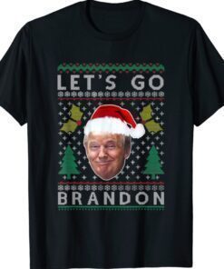 Santa Trump Let's Go Brandon Ugly Sweater Pajama Christmas Shirt