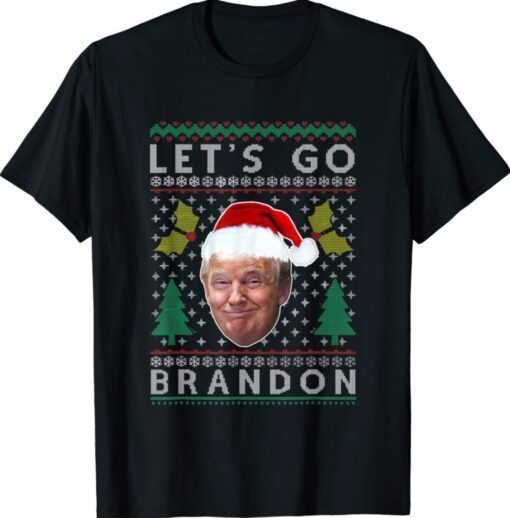 Santa Trump Let's Go Brandon Ugly Sweater Pajama Christmas Shirt