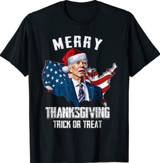 Funny Biden Merry Thanksgiving Trick or Treat Shirt