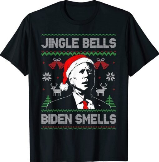 Santa Biden Jingle Bells Biden Smells Ugly Christmas T-Shirt