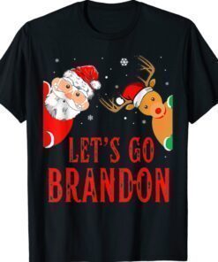 Funny Let's Go Brandon Lights Reindeer Christmas Shirt