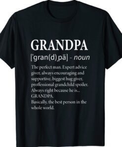 Mens Grandpa Definition Funny Grandpa Shirt
