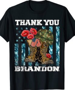 Thanh you Brandon veterans combat boots poppy flower shirt