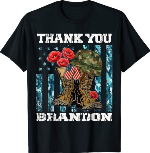 Thanh you Brandon veterans combat boots poppy flower shirt