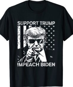 American Flag Support Trump Impeach 46 Anti Biden President Shirt