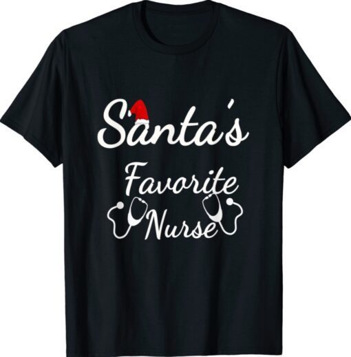 Santa's Favorite Nurse Merry Xmas Party Crew Shirt