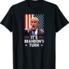 Vintage It's Brandon's Turn Anti Biden US Flag T-Shirt