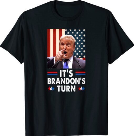 Vintage It's Brandon's Turn Anti Biden US Flag T-Shirt