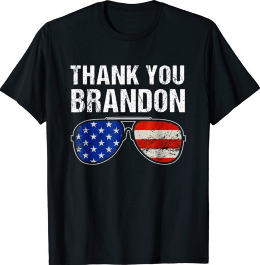 Vintage Thank You Brandon Sunglasses US American Flag Shirt