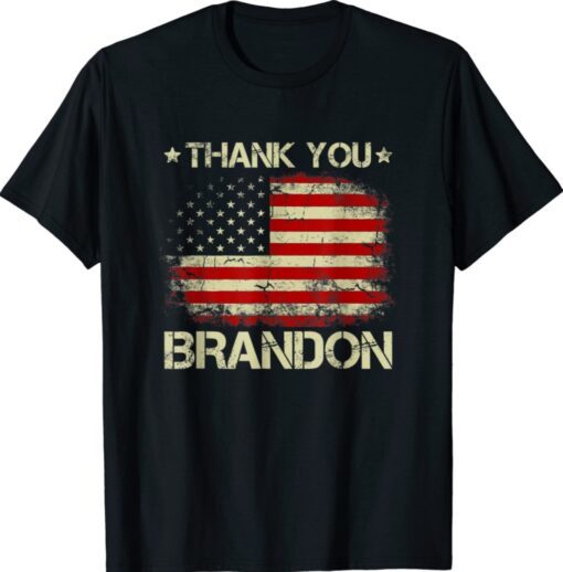 Thank You Brandon Vintage US Flag Political Shirt