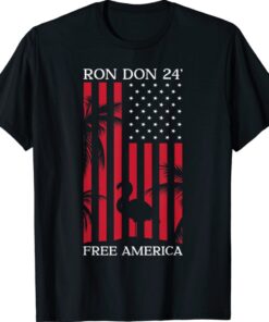 Desantis Trump 2024 Election American Flag Flamingo Shirt