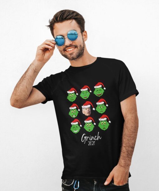 Biden Grinch Christmas 2021 T-Shirt Fuck Joe Biden Lets Go Brandon