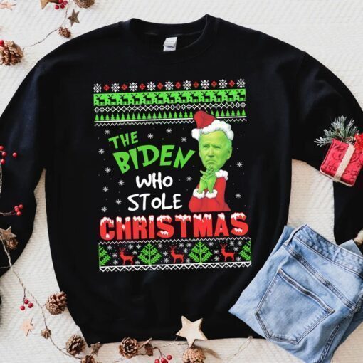 Christmas Grinch The Biden Who Stole Christmas Grinch Biden Sweatshirt