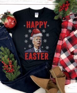 Funny Joe Biden Christmas Shirt, FJB Xmas T Shirt, Confused Biden Christmas Gift, Happy Easter Christmas Shirt