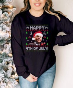 Biden Santa Happy Fourth Of July Ugly Christmas Sweater