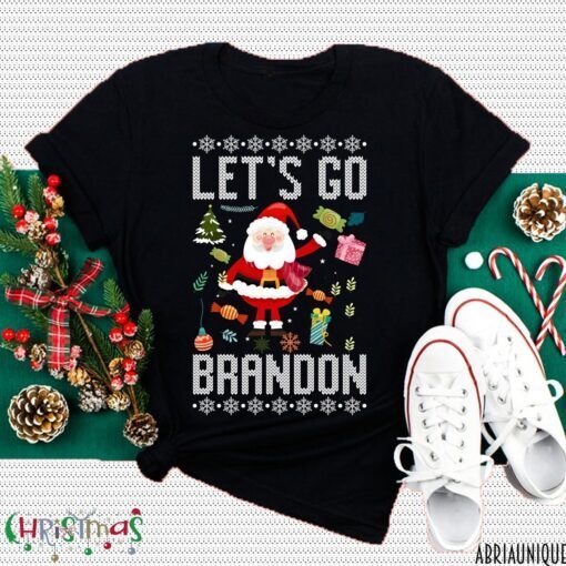 Let's Go Brandon Santa Shirt, Lets Go Brandon Ugly Christmas Shirt, Brandon Shirt, Fjb Shirt, Let's Go Brandon Christmas Gift