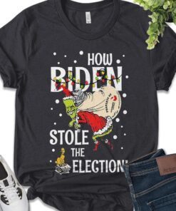 How Biden Stole The Election Grinch Christmas Shirt, Let's Go Brandon Shirt