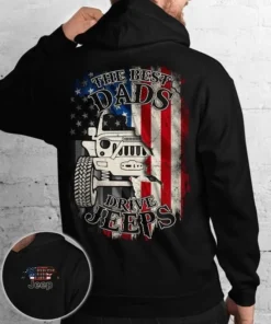 The Best Dads Drive Jeeps American Flag Crack Shirt