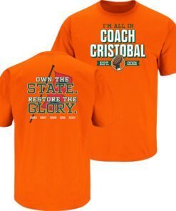 All In Coach Cristobal Miami College Football Shirt