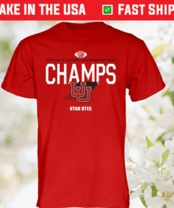 Red Utah Utes 2021 PAC-12 Football Conference Champions Locker Room Shirt