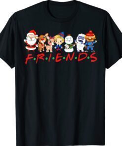 Christmas Friends Santa Rudolph Snowman Family Xmas Shirt