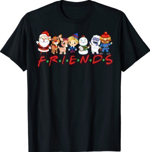 Christmas Friends Santa Rudolph Snowman Family Xmas Shirt