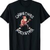 Christmas Rockstar Santa Plays The Guitar Funny Xmas Shirt