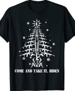 Come And Take It Biden Guns Christmas Tree Snowflakes Shirt